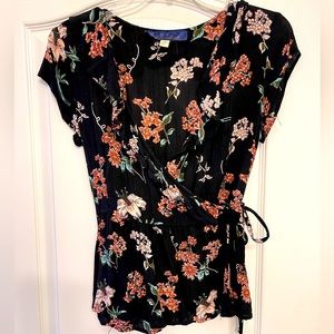 Women’s Black Floral Blouse